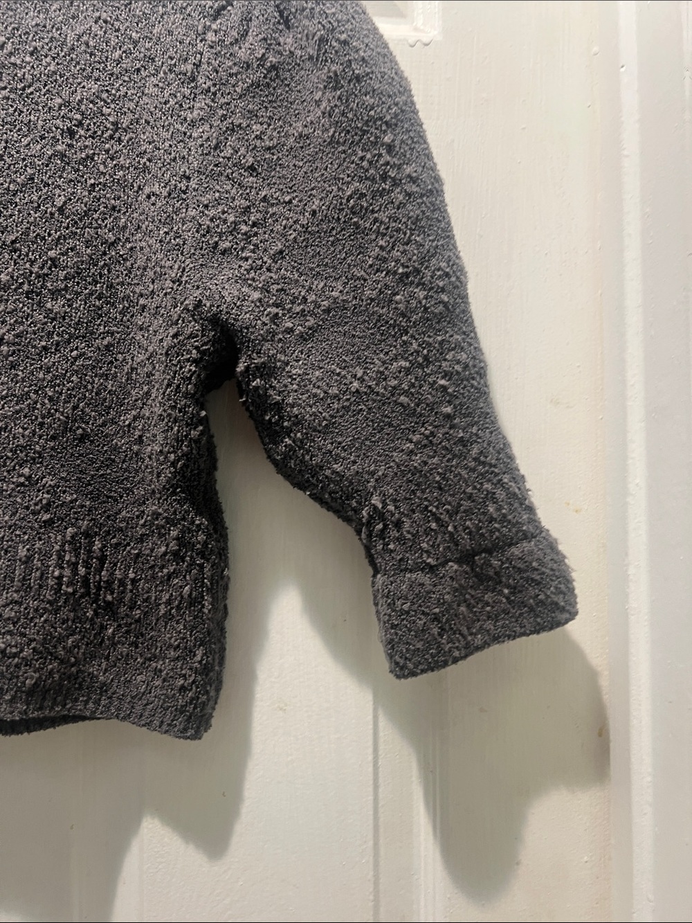 Free People Charcoal Textured V-Neck Button Cardigan - Picture 7 of 10